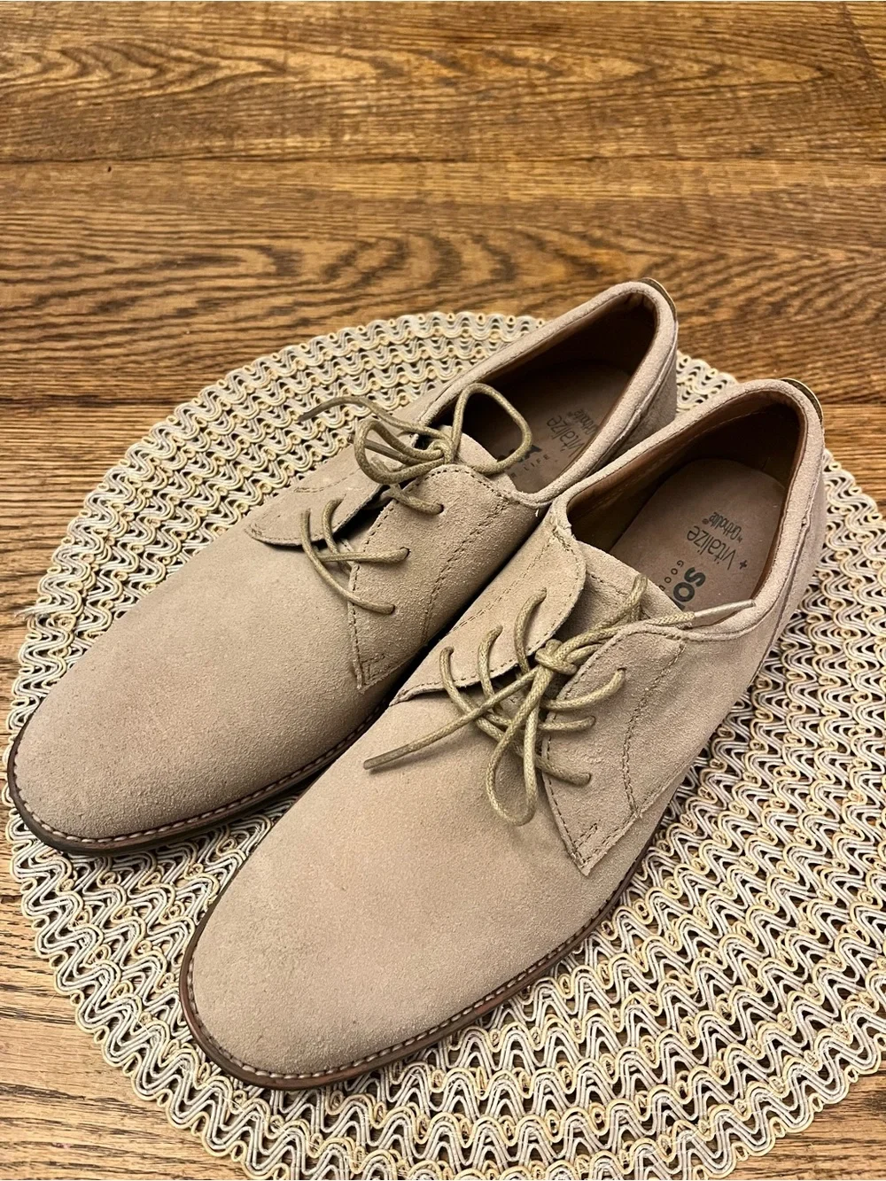 Sonoma Men’s Suede Beige Oxford Dress Shoes Size 8